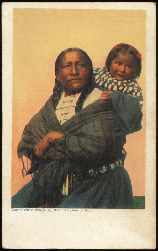 Sioux Squaw and Papoose Portrait Native Americana