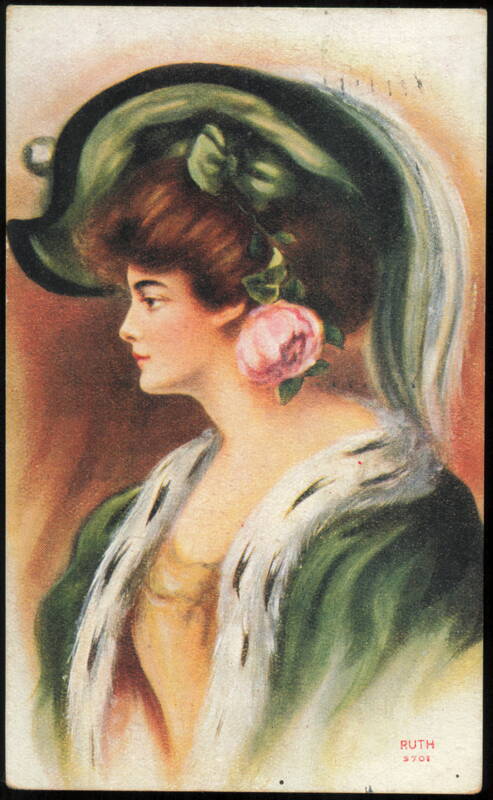 Ruth Portrait with Green Hat and Fur Stole Fond du Lac Wisconsin