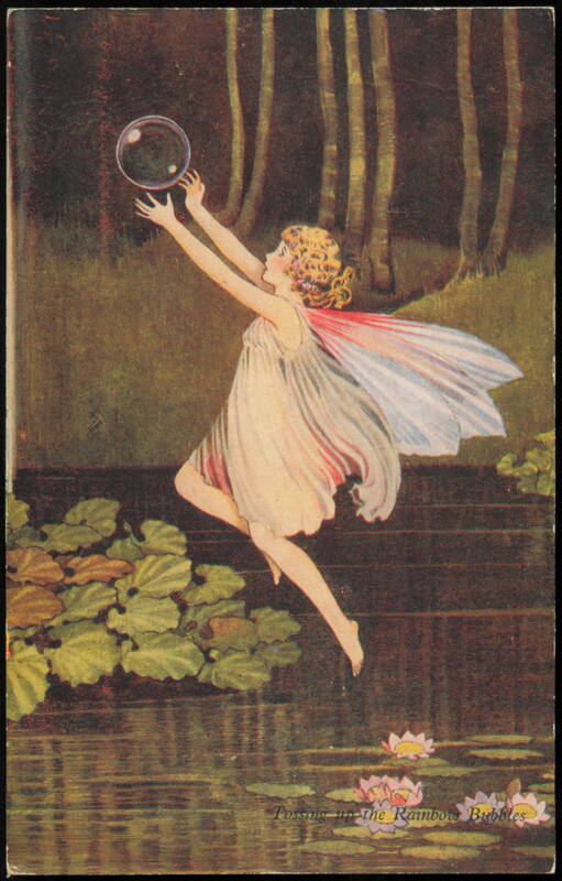 Fairy Tossing up the Rainbow Bubbles, Elves and Fairies