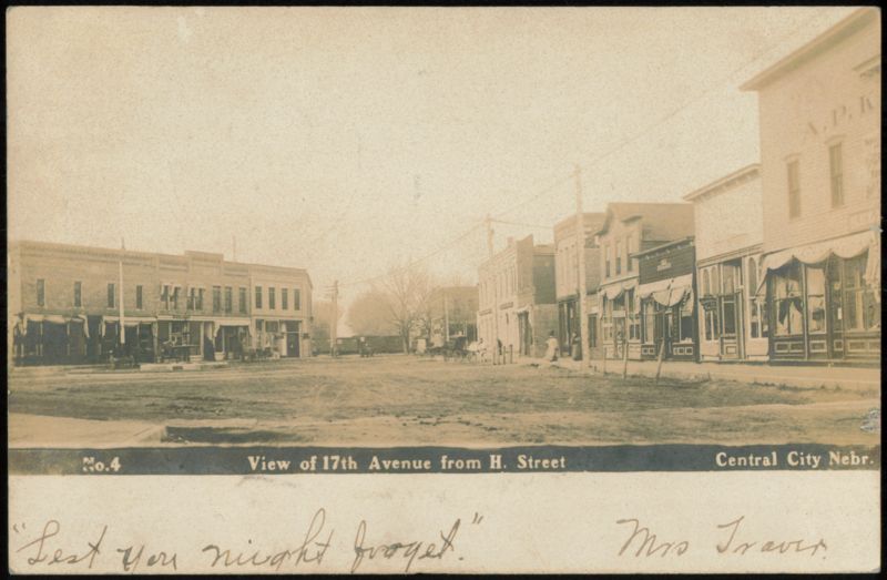View of 17th Avenue from H. Street, Central City, Nebraska