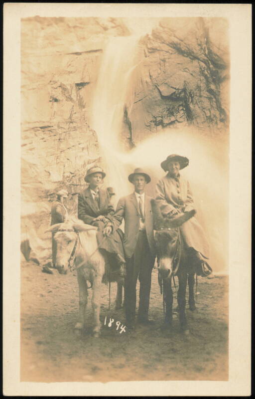 People on Donkeys at Seven Falls, South Cheyenne Canon Colorado Springs