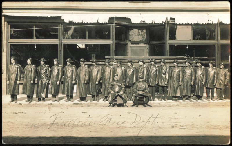 Frederic Fire Department Group Portrait Wisconsin Firemen