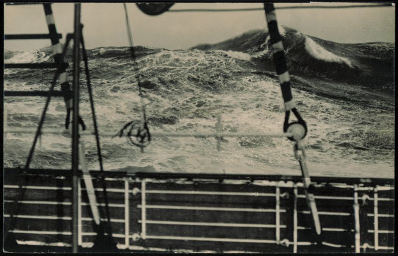 Stormy Sea View from Ship Deck Transportation