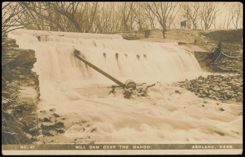 Mill Dam Over the Wahoo, Ashland, Nebraska
