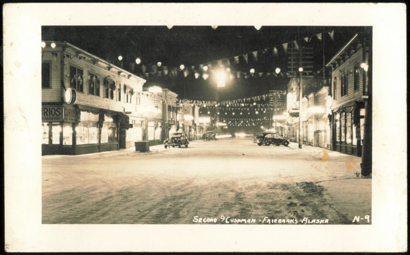 Second and Cushman Street Scene at Night