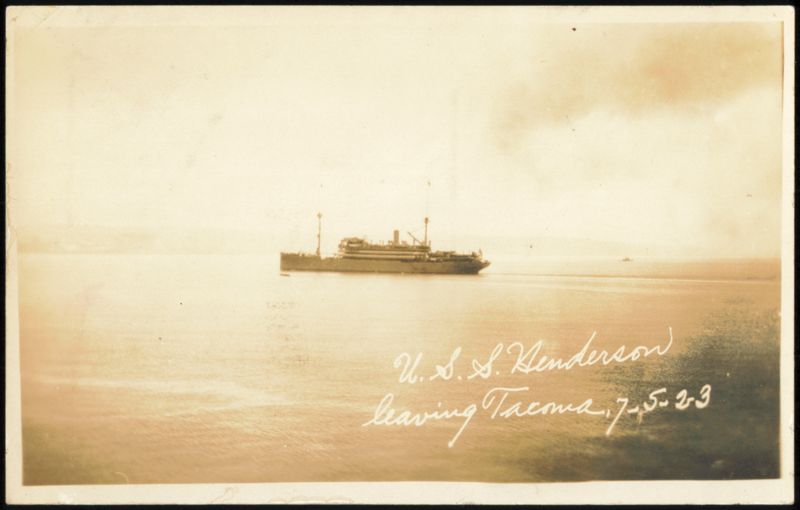 U.S.S. Henderson Leaving Tacoma, July 5, 1923