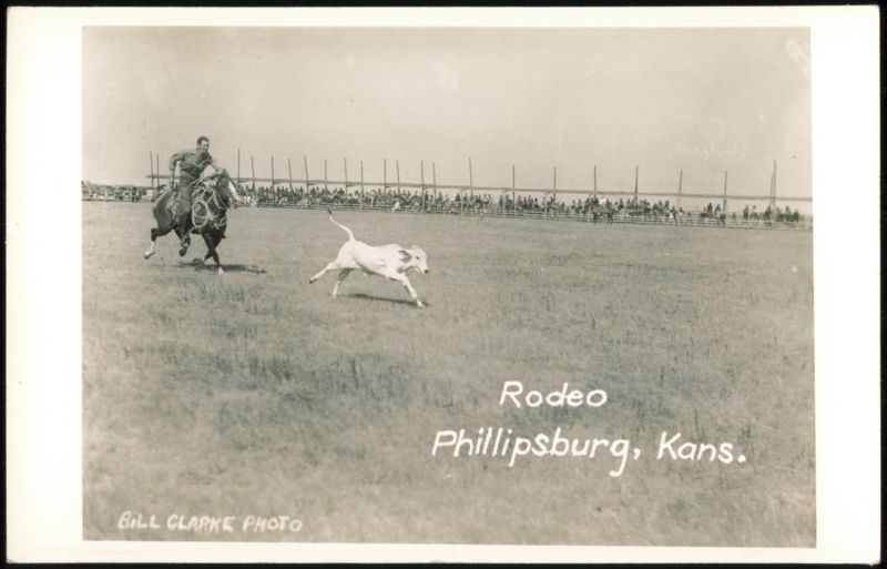 Rodeo Calf Roping Action, Phillipsburg, Kansas Bill Clarke