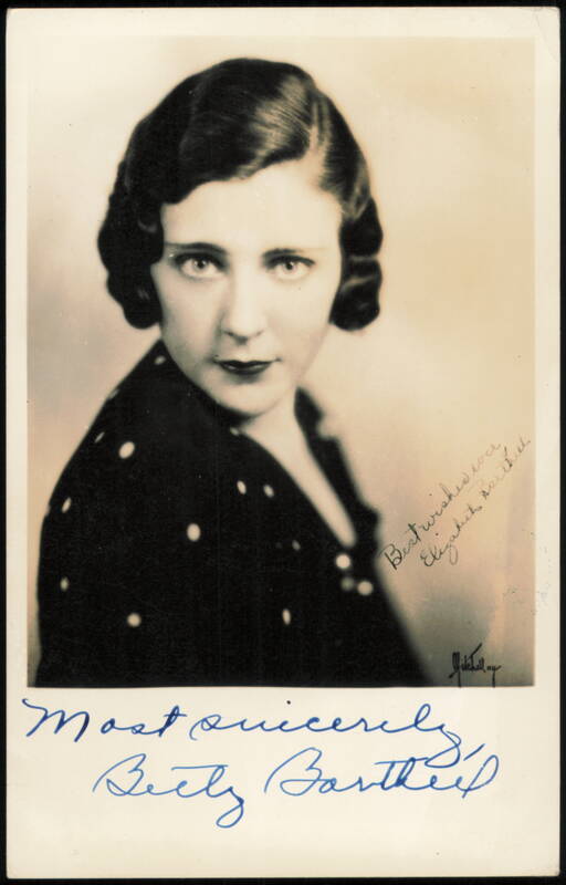 Signed Portrait of Betty Barthell Richmond Indiana