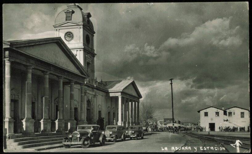 La Aduana y Estacion, Customs House and Railway Station Mexico