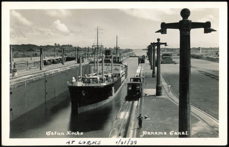 Lena Luckenbach Ship in Gatun Locks, Panama Canal