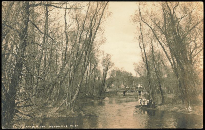 Cannon River Scene with Bridge, Waterville, Minnesota