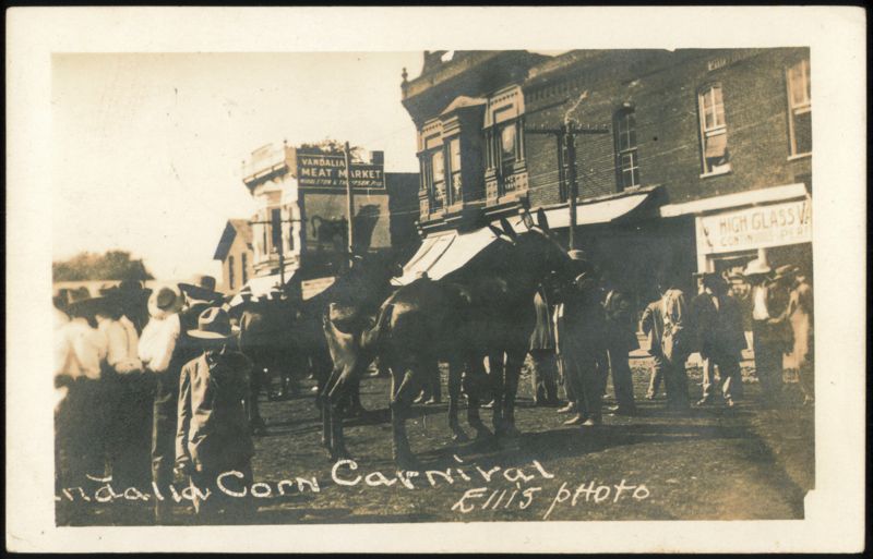 Corn Carnival Street Scene with Vandalia Meat Market