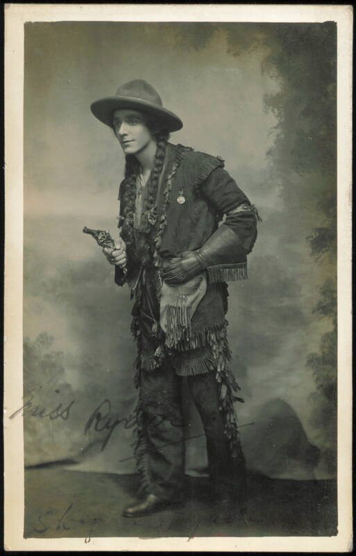 Portrait of Miss Ryder in Western Cowgirl Costume Manchester United Kingdom