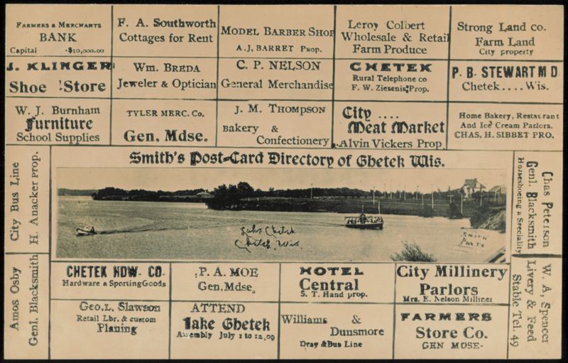 Smith's Directory of Chetek, Wisconsin with Lake View