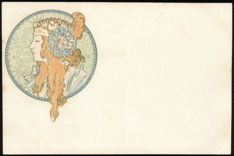 Art Nouveau Illustration of Woman by Alphonse Mucha