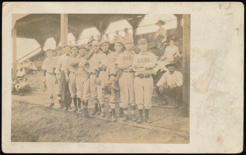 Cubs Baseball Team with Identified Players