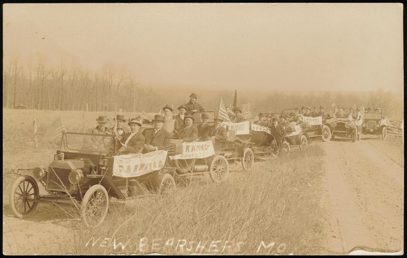 New Bearshers Missouri Carnival Parade with Automobiles (Brashear?)