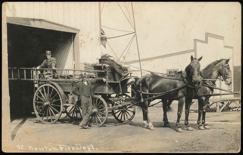 Newton Fire Department Horse-Drawn Fire Wagon Kansas