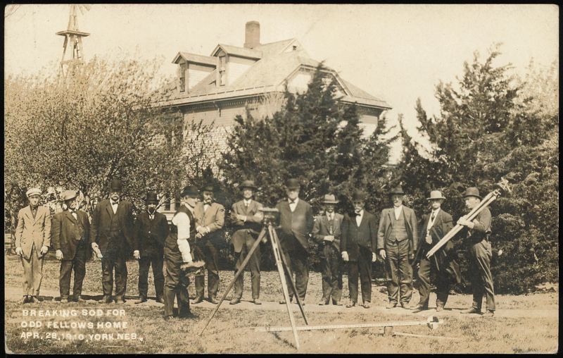 Breaking Sod for Odd Fellows Home, York, Nebraska 1910