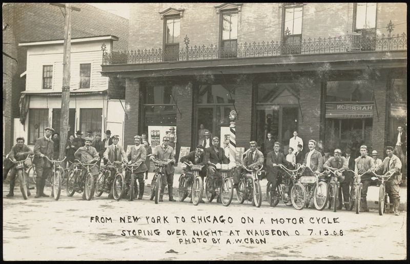 Motorcyclists on New York to Chicago Trip in Wauseon, OH Ohio