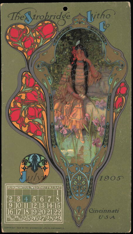 July 1905 Calendar Art, Strobridge Litho Co.