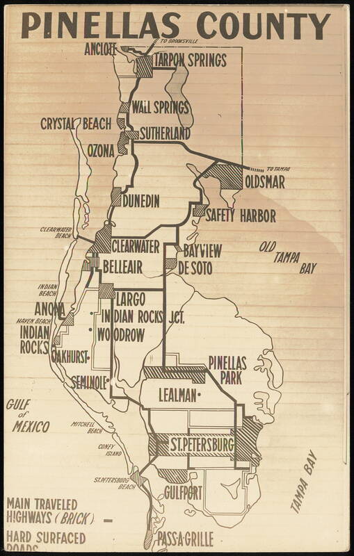 Pinellas County Florida Map of Main Traveled Highways