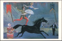 Bareback Riders Circus Performance by W. H. Brown Postcard