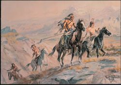 Intruders by Charles Marion Russell Art Postcard