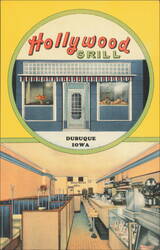 Hollywood Grill, Famous for Baked Ham, Dubuque, Iowa Postcard