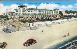 Seaside Inn, Boardwalk and Beach, Daytona Beach, Florida Postcard