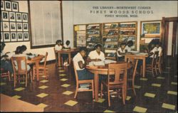 The Library, Northwest Corner, Piney Woods School Postcard