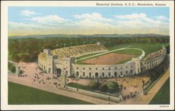 Memorial Stadium, Kansas State College Postcard