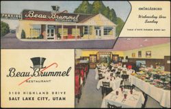 Beau Brummel Restaurant, Salt Lake City, Utah Postcard