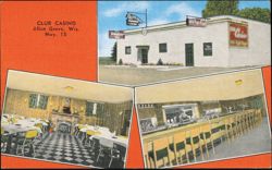 Club Casino Restaurant, Allen Grove, Wisconsin Postcard