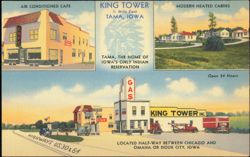 King Tower One-Stop, Cafe, Cabins, and Gas Station Postcard