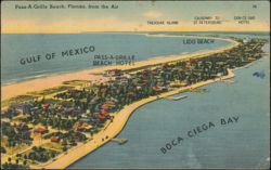 Pass-A-Grille Beach, Florida Aerial View Postcard