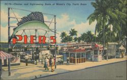 Charter and Sight-seeing Boats at City Yacht Basin Postcard