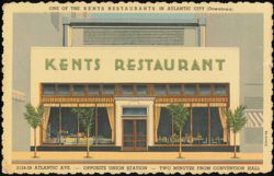 Kents Restaurant, Downtown Atlantic City, New Jersey Postcard
