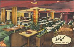 Eddy's Restaurant Interior, Kansas City, Missouri Postcard