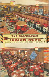 The Blackhawk Indian Room Restaurant Interior Postcard