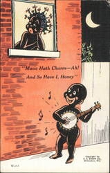 Music Hath Charm-Ah! And So Have I, Honey - Humorous Art Postcard
