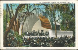 Band Concert in Williams Park, St. Petersburg, Florida Postcard