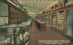 Syndicate Clothing Company Interior, Creston, Iowa Postcard