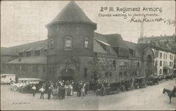 2nd Illinois Regiment Armory, Crowds Identifying Friends Postcard