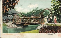 Rustic Bridge at Kennywood Park Postcard
