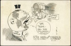 We Feed the World Colorado Apples Illustration Postcard