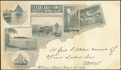 Clear Lake Iowa's Greatest Summer Resort Multi-View Postcard