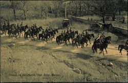 Troops on the March, Fort Riley, Kansas Postcard