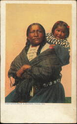 Sioux Squaw and Papoose Portrait Postcard