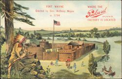 Fort Wayne Erected by Gen. Anthony Wayne, Packard Piano Postcard
